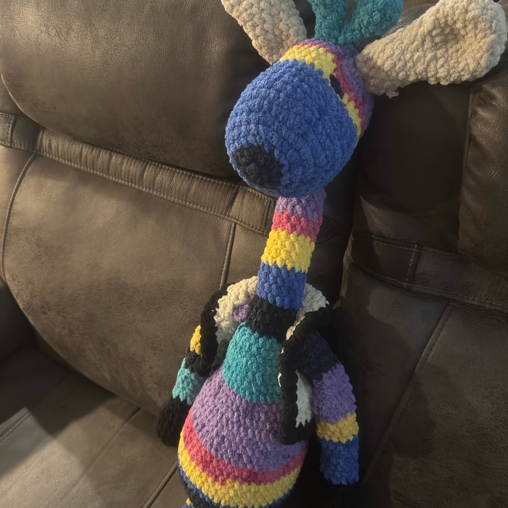 Amigurumi Giraffe Colorful variegated Bernat Striped Stuffed Animal